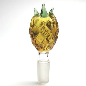 bol d'or achat en gros de Bol bong en verre masculin de mm mm avec croustaoisi d épaisseur pyrex coloré d ananas doré fumant des bols de verre d eau pour les plates formes DAB