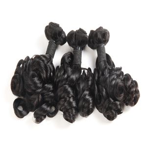 Brazilian Rose Curl Auncy Funmi Hair Extensions Bundles Top Grade Bouncy Curly Virgin Human Hair Weaves Natural Color inch