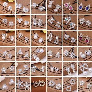 heißen koreanischen stil großhandel-Heißer verkauf Arten koreanische ohrringe kreative super glänzend diamant neue perlen ohrstecker modeschmuck hohe qualität