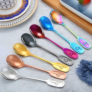 Cartoon Flamingo Handled Spoons Stainless Steel Thickening Meal Spoon Kids Soup Scoops Mirror Polished ry E1