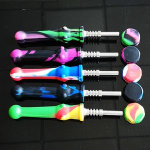 Siliconen Nector Collector Smoking Pijpen NC Kit mm Verbinding met GR2 Titanium Nails Nectar Collectors Bong Caps Oliereiljes Concentrate Stro Pijp Tip DAB