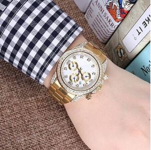relogio masculino diamond mens watches fashion Black Dial Calendar gold Bracelet Folding Clasp Master Male gifts couples