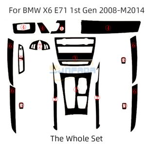 car stickers decoration toptan satış-3D D D Karbon Fiber Vinil Çıkartması Çıkartmalar BMW X5 E70 X6 E71 Araba İç Dekorasyon Yükseltme Koruma
