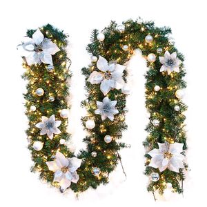 Christmas Decorations M LED Tree Hanging Ornament Rattan Colorful For Party Wedding Home Outdoor Garland Wreath Decoration