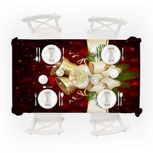 Jul rektangel bordduk duk duk hjort bell print bordsduk vattentät tecknad bordskåpa hem xmas bord dekoration dbc vt1232