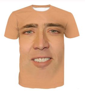 nicolas käfig t-shirt großhandel-Neueste Art und Weise der Männer Womans Der Riese Blown up Gesicht Nicolas Cage Sommer Art T Stücke D lässiges T Shirt Tops Print Plus Size BB0161