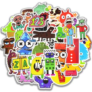 diy araba buzdolabı toptan satış-50 ADET Su geçirmez Doodle Çıkartma Komik Küçük Canavar Robot Decal Sticker Hediye Oyuncak Çocuk DIY Dizüstü Buzdolabı Bavul Kaykay Car için