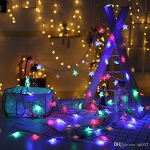 Pięć Spiczasta Star Party Dekoracji Kolorowe Lampy Łańcuch LED Wiszące Ornament Christmas Day Home Wedding Decorate Materiały Tryb stereoskopowy Kreatywny JZC1