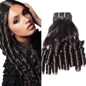 funmi hair spring curls venda por atacado-Bella Brazilian Funmi Cabelo Natural Cor Wavy Bouncy Spring Curl Extensões Pçs lote Fábrica