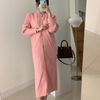301 ceinture de ceinture Chic Korea Automne et hiver Nouveau tricot polyvalent long-cardigan robe Femme