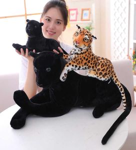 30120 cm Géant Noir léopard Panther Plux Plux Soft Farmed Animal Poll Yellow White Tiger Toys for Children Q07272771019