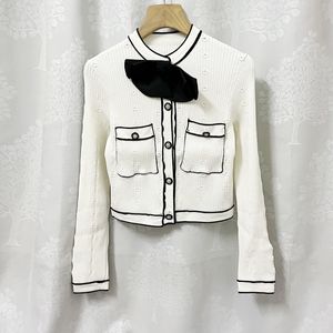 302 2022 lente herfst merk dezelfde stijl trui lange mouw wit roze crew hals vest mode dames kleding hoge kwaliteit dames Teng