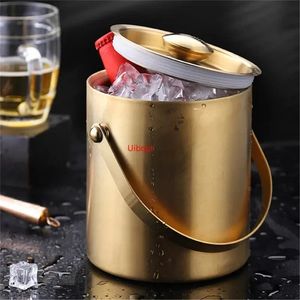 304 2L / 3L Bodet de glace en acier inoxydable Porable Double mur isolé avec couvercle El Wine Champagne Whisky Beverage Bière Outils 240327