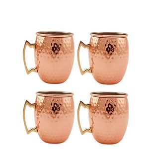 304 Mokken Roestvrij staal Koperplated Hamer Punt Cup Vlam Cocktail Glas Moscow Muilezel 530ml Cups 1991 Y2