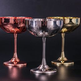 304 roestvrij staal 270 ml Martini Cocktail Glass Creatief en gepersonaliseerde metalen glazen tarwe -oor glas Champagne glas 240428
