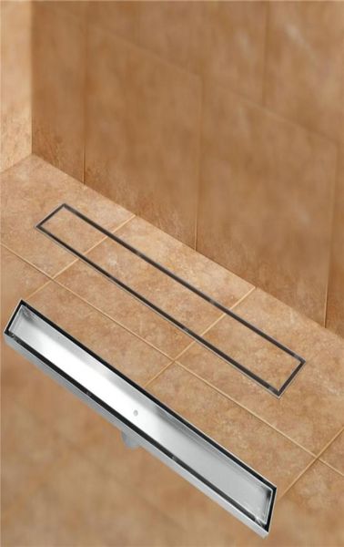 Inserto de azulejo de acero inoxidable 304, 60cm, desagüe de suelo antiolor lineal Rectangular, accesorios de baño, ducha invisible 112083193753