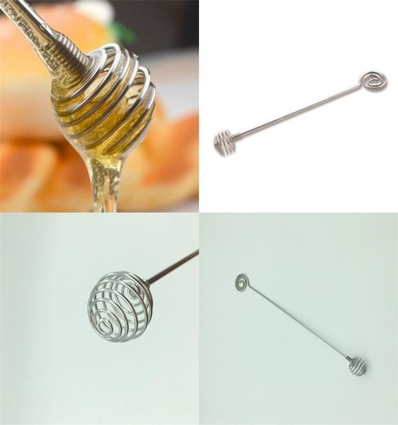 Cucharas de miel de acero inoxidable 304 Mini previenen la oxidación Batidor de huevos Tornillo Varilla para agitar Accesorios de cocina Cuchara para mermelada de 205 cm 18491537