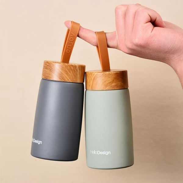 Tasse isolante en acier inoxydable 304, bouteille d'eau, Thermos, flacons sous vide, Mini tasses à café de voyage portables, tasse thermique avec corde, cadeau