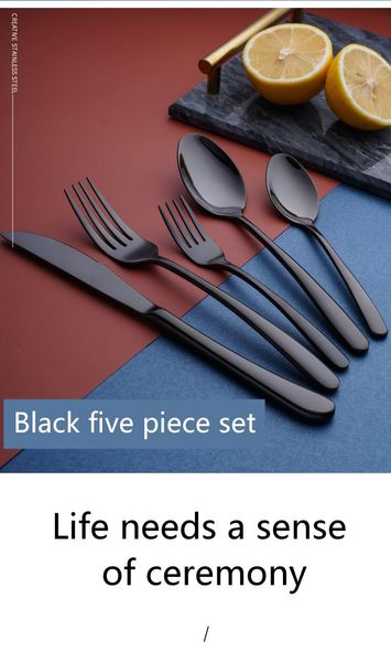 Cuchillo tenedor cuchara de acero inoxidable 304 comida occidental juego de hotel familiar vajilla creativa y elegante