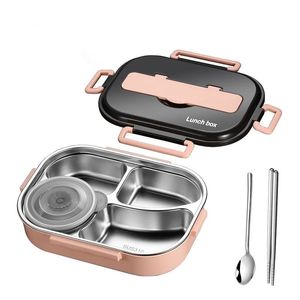 Boîte à déjeuner en acier inoxydable 304, Bento pour enfants, bol à soupe de bureau avec cuillère et baguettes, conteneur de stockage des aliments 240312