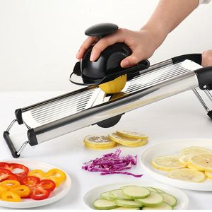 Cortador manual de verduras profesional de acero inoxidable 304, cortador ajustable, rallador de verduras con cuchillas, herramientas de cocina 240110