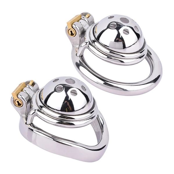 304 Semi-cercle en acier inoxydable Dispositif de chasteté masculine Super court pénis Lock Cock Cage CB Lock Pinis Anneau Adult Sex Toys for Men