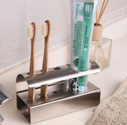 304 porte-brosse à dents en acier inoxydable porte-dentifrice rayonnage étagère de rangement salle de bain banc à dents porte-brosse à dents créatif