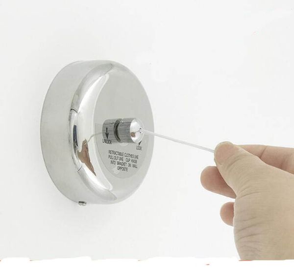 Corde à linge murale suspendue en acier inoxydable 304, câble métallique invisible télescopique de 2.8 m, support de séchage pour salle de bain intérieure, ligne réelle ronde