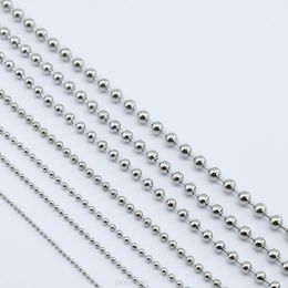 Collar de cadena de cuentas de acero de titanio 304, 5 mm, 6 mm, 18-24 pulgadas, especificación múltiple, cierre de langosta adecuado para colgante