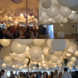 3060pcs lanternes de papier chinois décoration de mariage lanterne élégante boule blanche lampion suspendu abat-jour fête bébé douche décor 240127