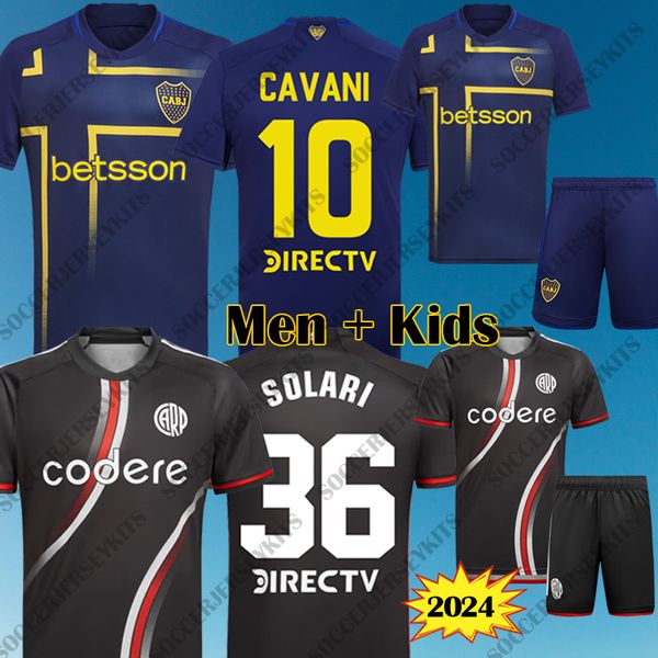 Boca Juniors 2024 Camisa Jerseys de fútbol 24 25 Copa Libertadores Camiseta River Plate Fútbol Camisetas Jerseys River Plate 2024 Men Kids Club Atlético Batistuta Cavani