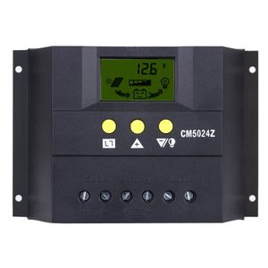 Contrôleur de charge solaire 30 A 12 V/24 V PWM avec écran LCD, régulateur automatique de batterie pour éclairage public, compensation de température