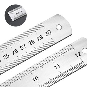 30cm/12inch Metal Rulers Aluminum Alloy Double Side Straight Ruler Measuring Tool Study Student School Office Durable W0004