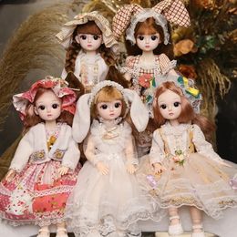 30cm 16 BJD Dolls petite fille mignonne robe 21 Douppe amovible Doll Princess Fashion DIY Toy Gift 240518