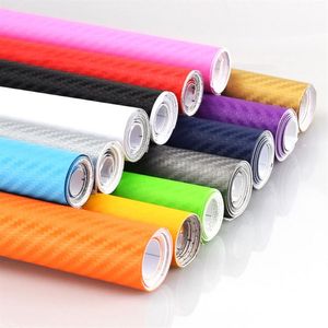 30 cm 3D Auto Koolstofvezel Vinyl Filmfiche Wrap Roll Auto DIY Decor Sticker Papier Auto Styling Stickers329L