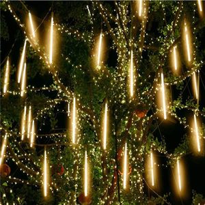 LED -snaren 30 cm 50 cm 80 cm buitenmeteoren douche regen 8 /10tubes LED -snaarlichten waterdicht voor kerst trouwfeestdecoratie crestech