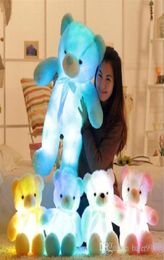 30 cm 50 cm kleurrijke gloeiende teddybeer lichtgevende pluche speelgoed kawaii verlichte led teddybeer gevulde poppen kids kerstspeelgoed 8149812