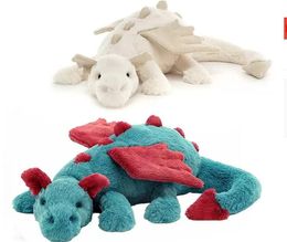 30 cm/60 cm Super doux Immation lapin fourrure volant dinosaure en peluche jouet mignon bleu rouge dinosaures jouets en peluche cadeau