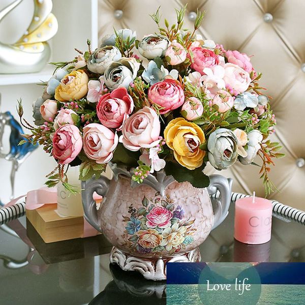 30 cm Artificielle Rose Soie Petites Fleurs DIY Bouquet De Mariage Décoration Faux Fleur pour La Décoration Intérieure Rose Vivid Faux Fleur