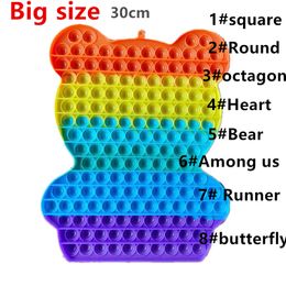 30cm de grande taille Décompression colorée Toys pop jouets Bubble sensoriel Sensory jouet Autisme Stress Stress Stress Reliever pour étudiants Bureau ouvrier Sacs Sacs