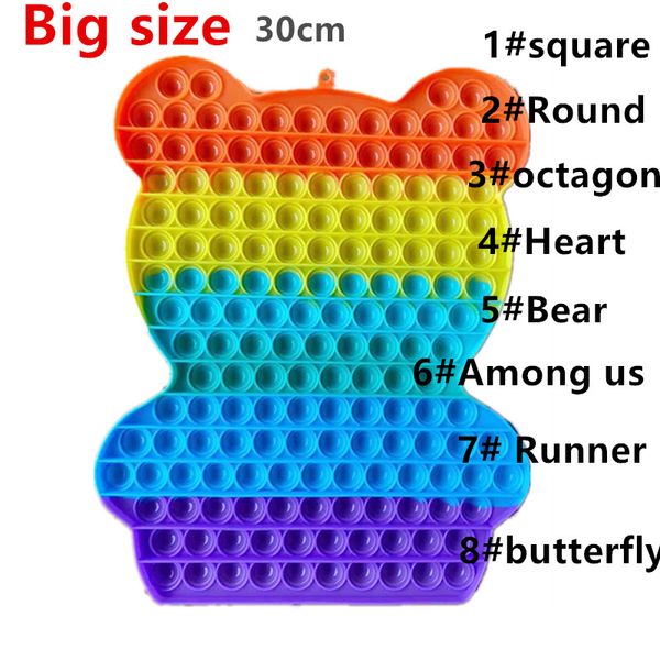 30cm de grande taille Décompression colorée Toys pop jouets Bubble sensoriel Sensory jouet Autisme Stress Stress Stress Reliever pour étudiants Bureau ouvrier Sacs Sacs