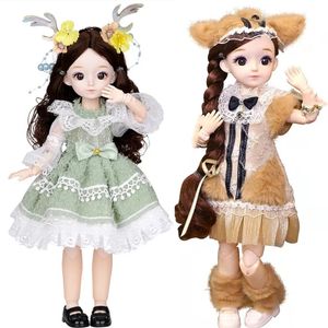 30 cm BJD Girls speelgoed 20 Afdekkbare splice poppen mode jurk make -up poppen plastic body full set play house poppen 231225