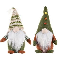 Fournitures de décoration de noël 30cm, poupée tricotée Non tissée debout sans visage, ornements créatifs du père noël vert, cadeau pour enfants 67