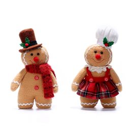 30CM juguetes de decoración navideña lindos hombres de pan de jengibre juguete de peluche Chef hombre vestido decorar muñeca enana de lana juguete suave de dibujos animados decoración del hogar regalo para niños