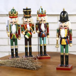 30 cm Classic Nutcracker Soldier Christmas Ornement des décorations de Noël en bois à la maison créative Puppet petit modèle pour les enfants 240416