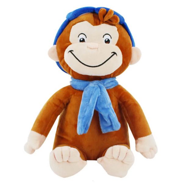 30 cm Curious George juguetes de peluche mono de dibujos animados muñecos de animales de peluche regalo de cumpleaños para niños 240113