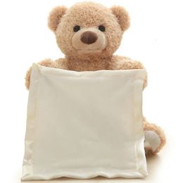 30 cm schattige teddybeer speelgoed verbergen spelen zoeken geanimeerde knuffel pratende muziek verlegen beer voor kinderen kind verjaardag kerstcadeau 231227