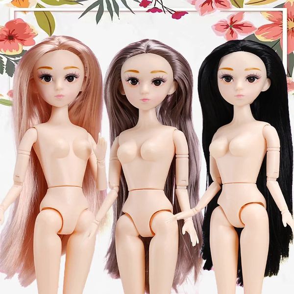 Poupée de belles filles de 30cm, yeux 3D, modèle de princesse BJD, jouet de bricolage en plastique pour enfants 240301