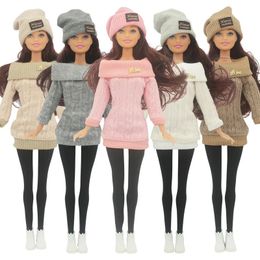 Ensemble complet de poupée de 30cm pour femme, avec vêtements et chapeau, pull, jouets habillés, cadeaux, 1/6, 240223