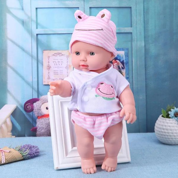 30 cm Terminado muñeca lavable PVC 3D Prop Holf Baby Baby Companion Toys Pink 240409